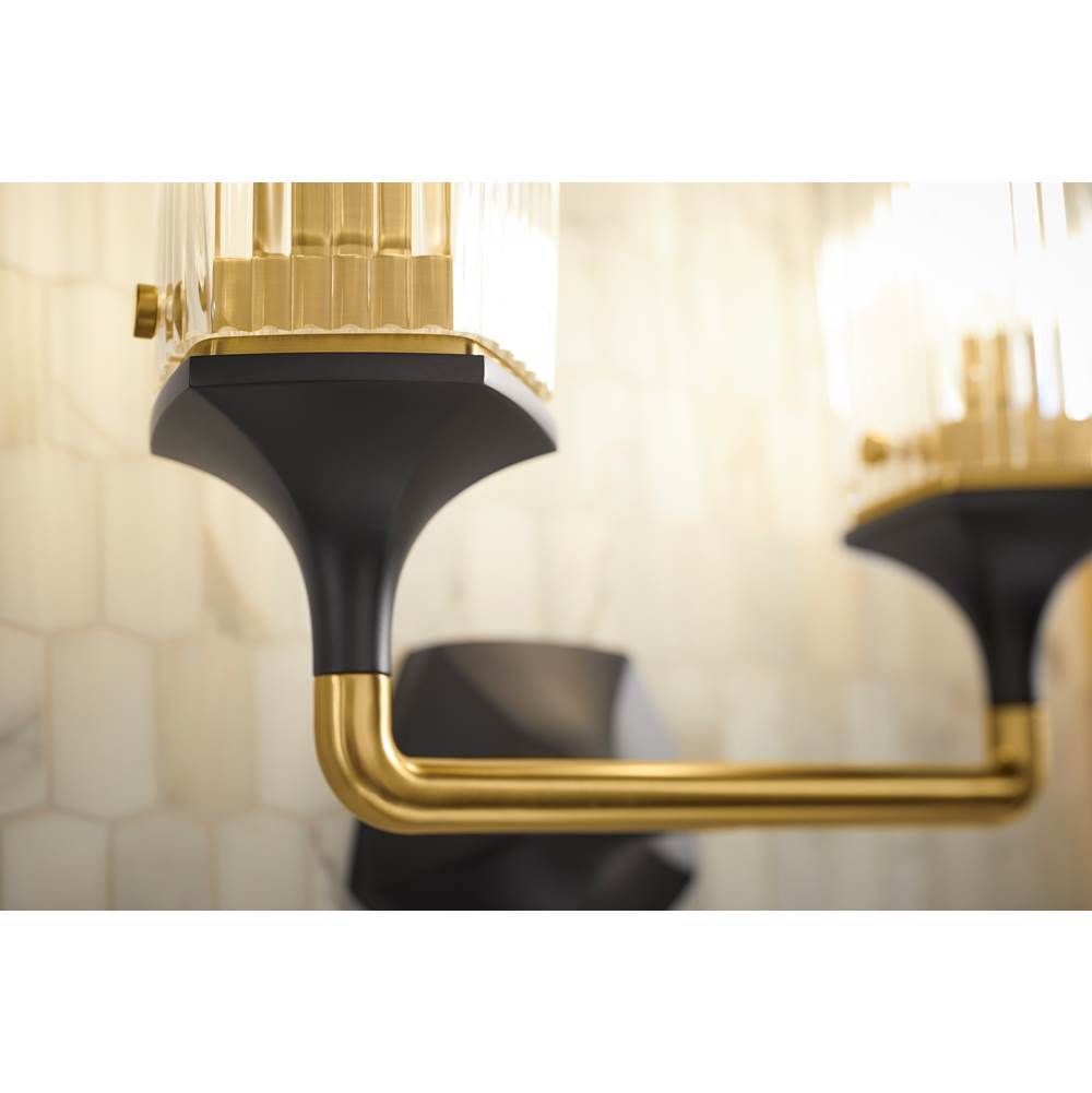 Kohler K-31777-SC02-BML Black with Brass Trim Occasion Two-light Sconce Image 3