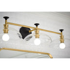 Kohler K-31770-SC03-BML Black with Brass Trim Tone Three-light Sconce Image 2