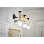 Kohler K-31770-SC03-BML Black with Brass Trim Tone Three-light Sconce Image 5