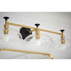Kohler K-31770-SC03-BML Black with Brass Trim Tone Three-light Sconce Image 4