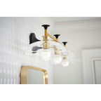 Kohler K-31770-SC03-BML Black with Brass Trim Tone Three-light Sconce Image 3