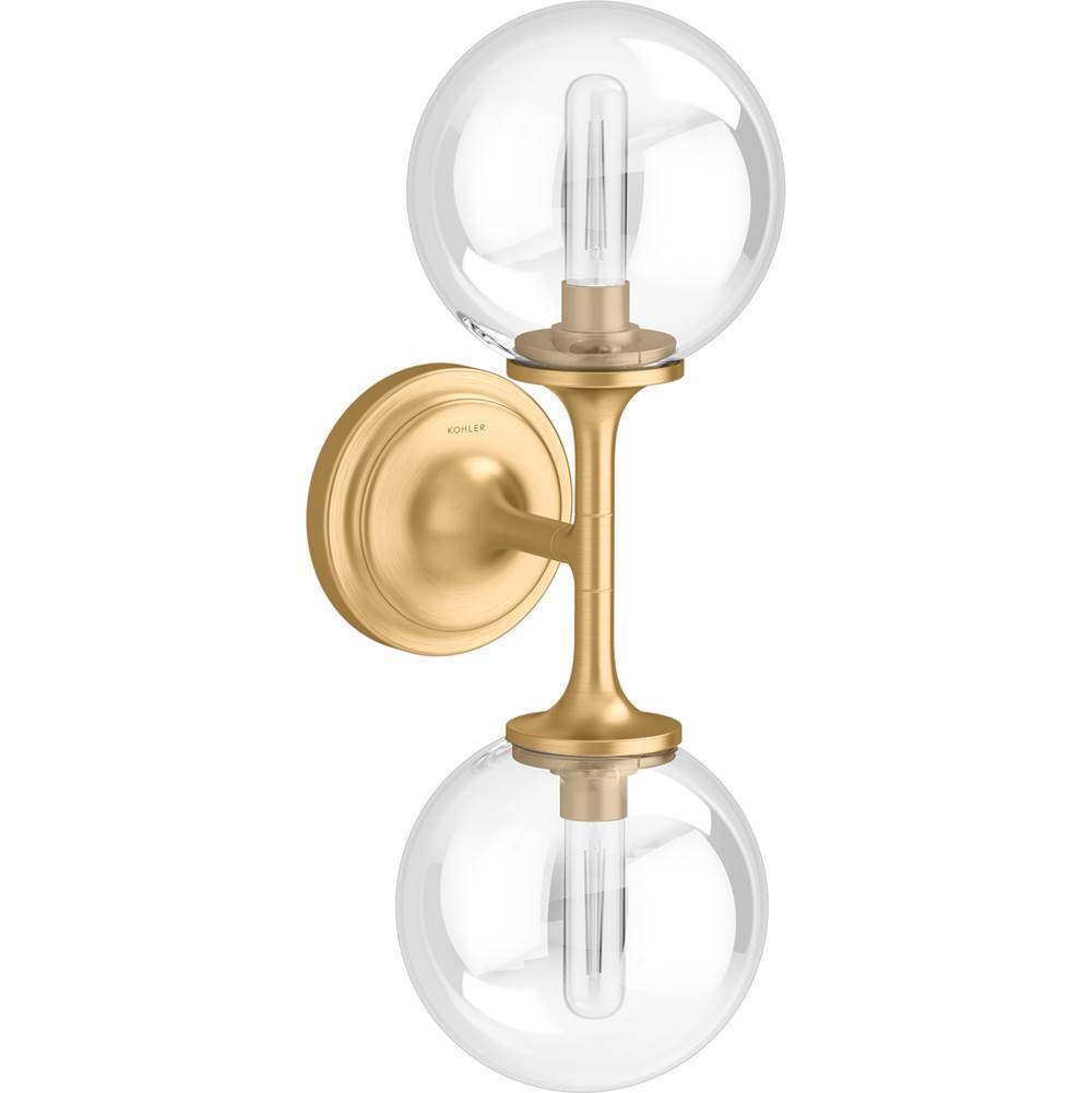 Kohler K-31762-SC02-2GL Brushed Modern Brass Bellera 2 Light Sconce Image 2