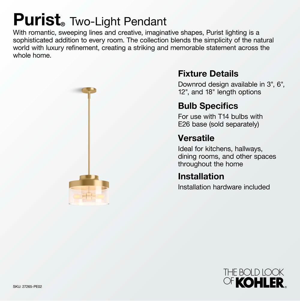 Kohler Purist 12-1/2'' Pendant