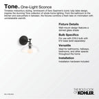 Kohler K-31768-SC01-2GL Brushed Moderne Brass Tone One-light Sconce Image 8