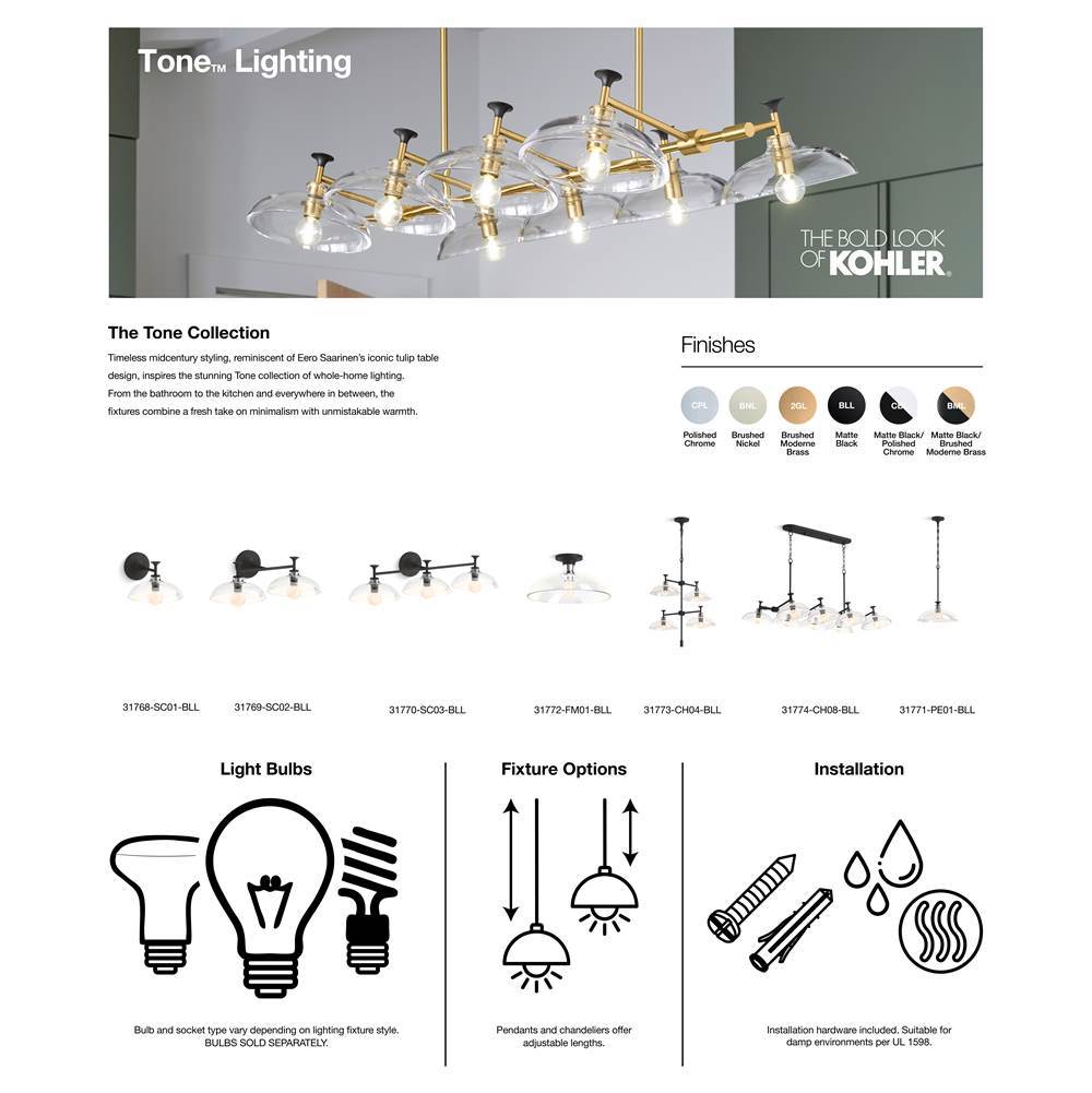 Kohler K-31768-SC01-2GL Brushed Moderne Brass Tone One-light Sconce Image 7