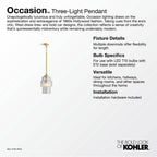 Kohler K-31781-PE03-2GL Brushed Moderne Brass Occasion 12'' Pendant Image 7