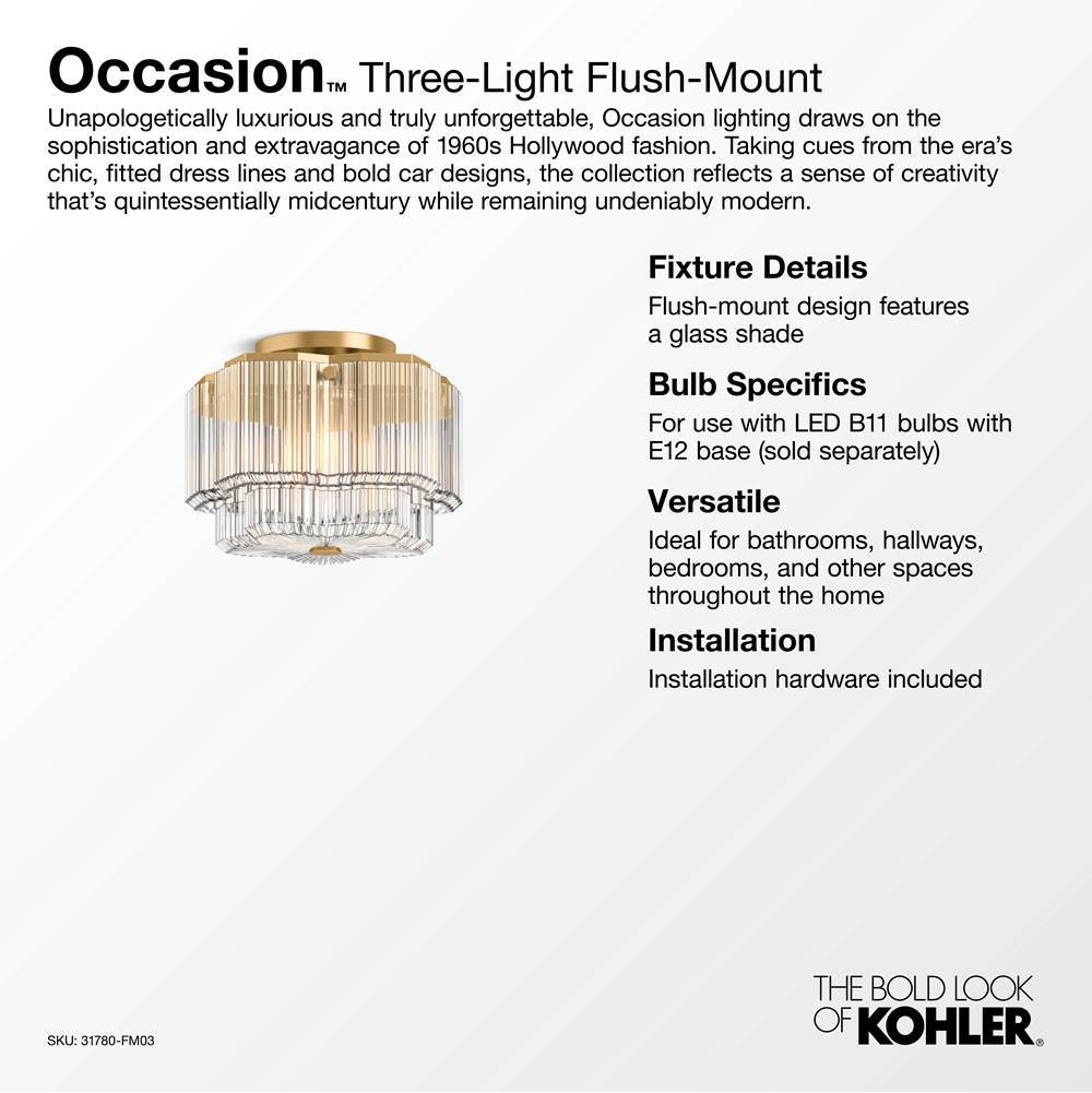 Kohler K-31780-FM03-2GL Brushed Moderne Brass Occasion 15'' Flush-mount Image 6