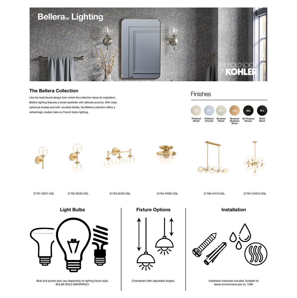 Kohler Bellera 10 Light Linear Chandelier