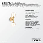 Kohler K-31762-SC02-CPL Polished Chrome Bellera 2 Light Sconce Image 3
