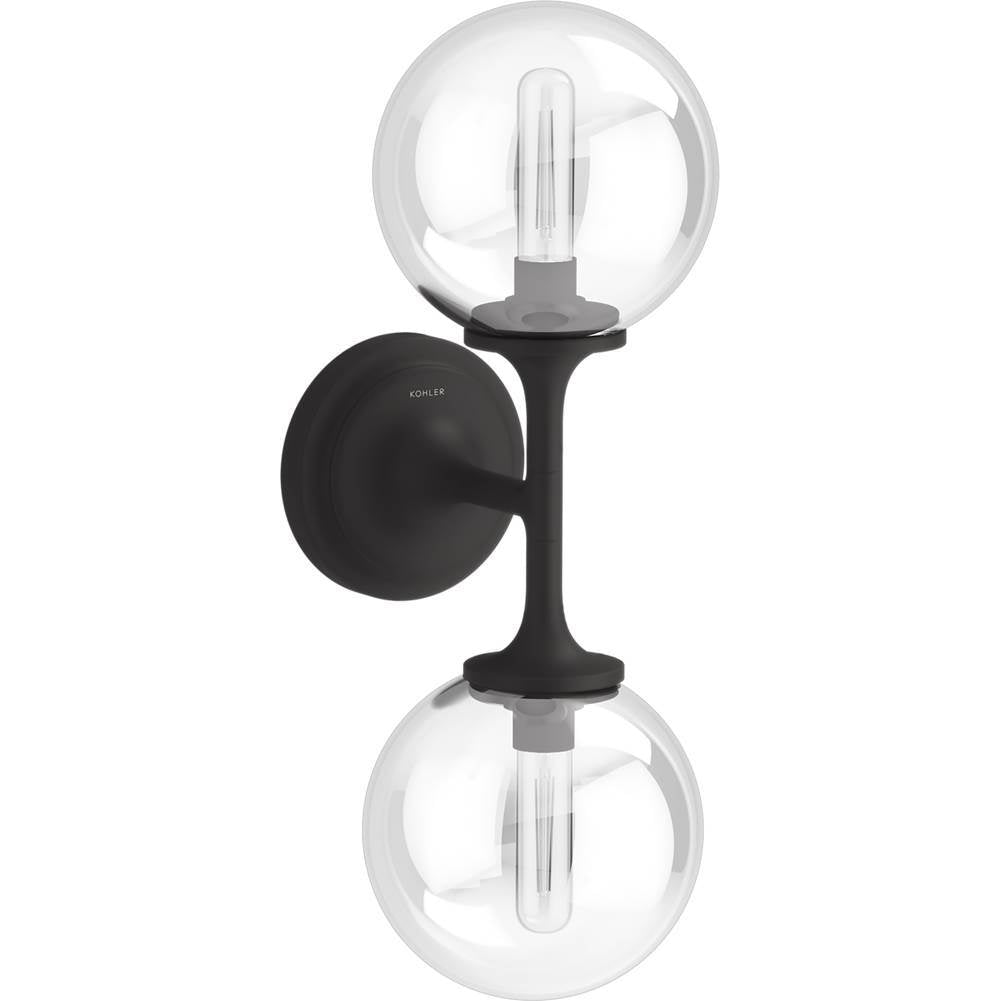 Kohler K-31762-SC02-BLL Matte Black Bellera 2 Light Sconce Image 2