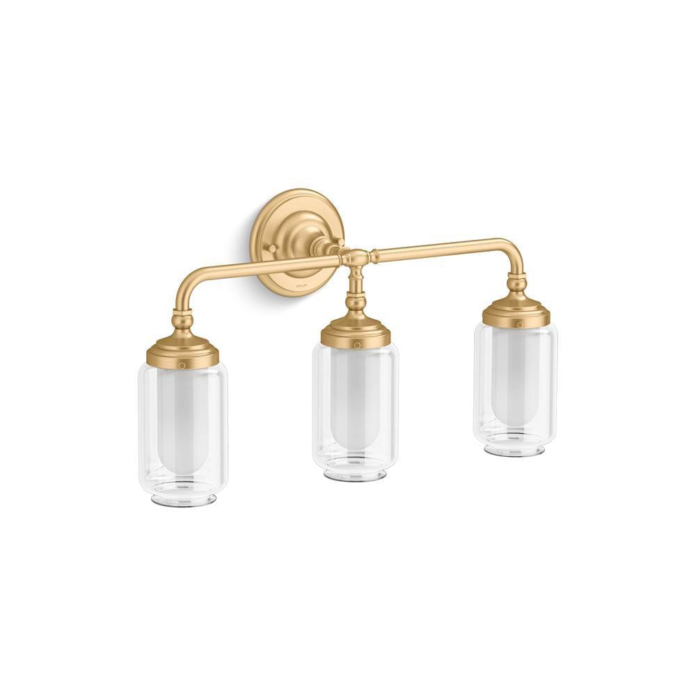 Kohler K-32806-SC03-2GL Brushed Moderne Brass Artifacts Three-light Sconce Image 2