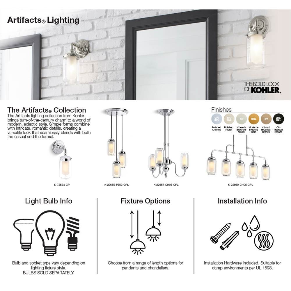 Kohler Artifacts Three-light Sconce