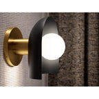 Kohler K-31782-SC01-BML Black with Brass Trim Jabot One-light Sconce Image 3