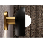 Kohler K-31782-SC01-BML Black with Brass Trim Jabot One-light Sconce Image 2