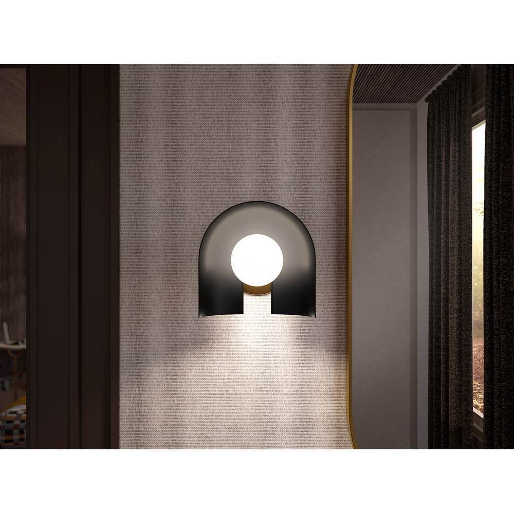 Kohler K-31782-SC01-BML Black with Brass Trim Jabot One-light Sconce Image 5