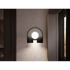 Kohler K-31782-SC01-BML Black with Brass Trim Jabot One-light Sconce Image 5