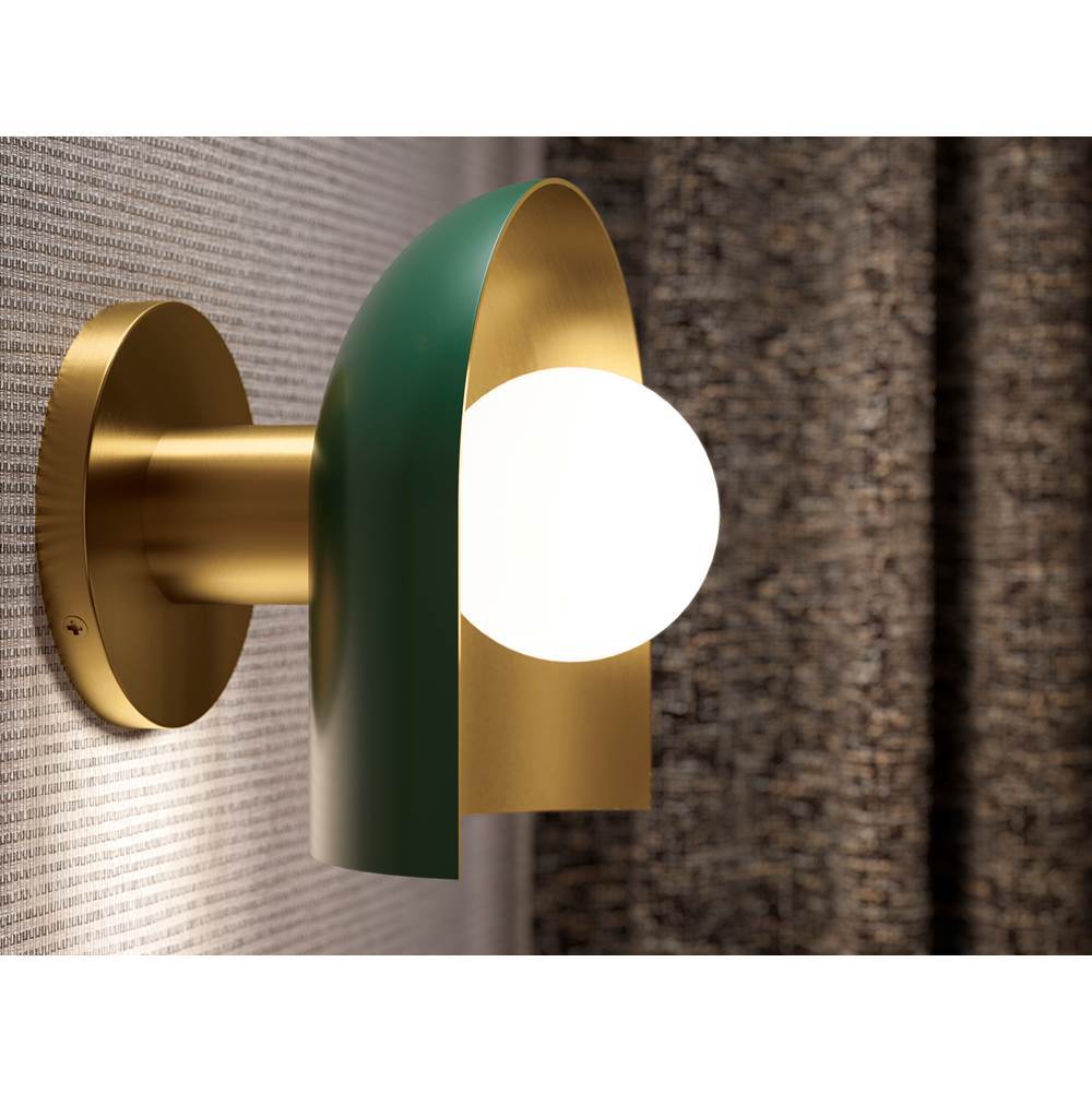 Kohler K-31782-SC01-6GL Jade w/Brushed Moderne Brass Accents Jabot One-light Sconce Image 3