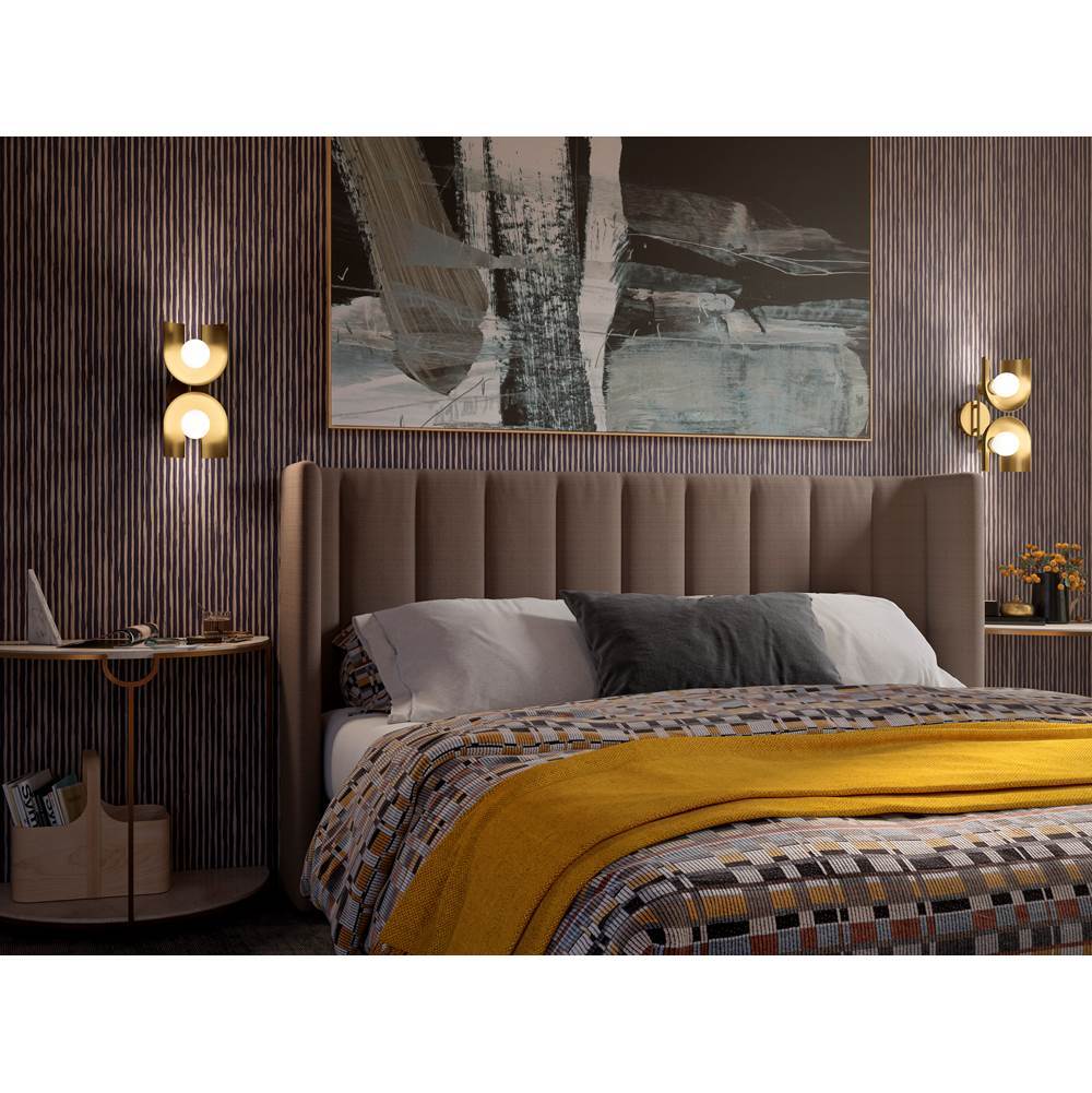 Kohler K-31783-SC02-6GL Jade w/Brushed Moderne Brass Accents Jabot Two-light Sconce Image 2