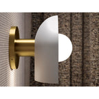 Kohler K-31782-SC01-SLG Biscuit Satin with Brushed Moderne Brass Jabot One-light Sconce Image 3