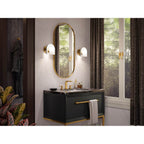 Kohler K-31782-SC01-SLG Biscuit Satin with Brushed Moderne Brass Jabot One-light Sconce Image 5