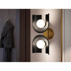 Kohler K-31783-SC02-BML Black with Brass Trim Jabot Two-light Sconce Image 5