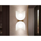 Kohler K-31783-SC02-SLG Biscuit Satin with Brushed Moderne Brass Jabot Two-light Sconce Image 3