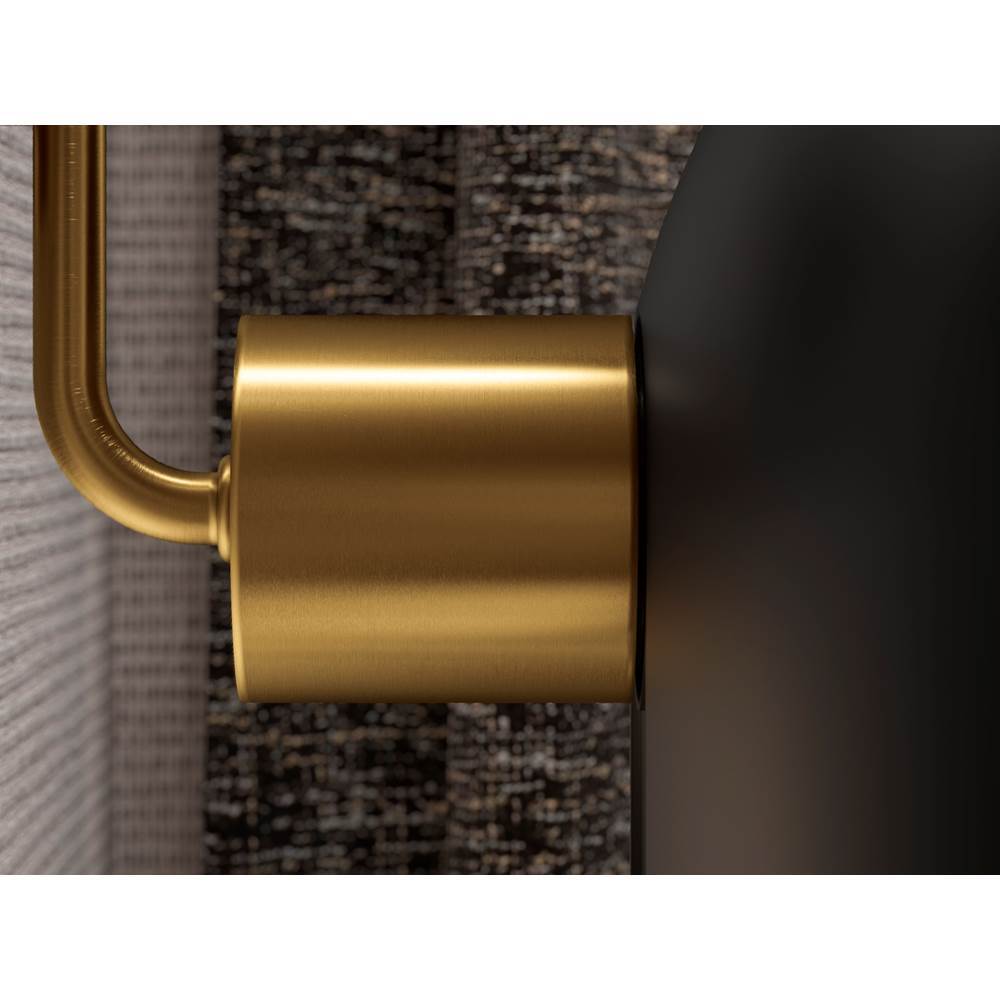 Kohler K-31783-SC02-BML Black with Brass Trim Jabot Two-light Sconce Image 3