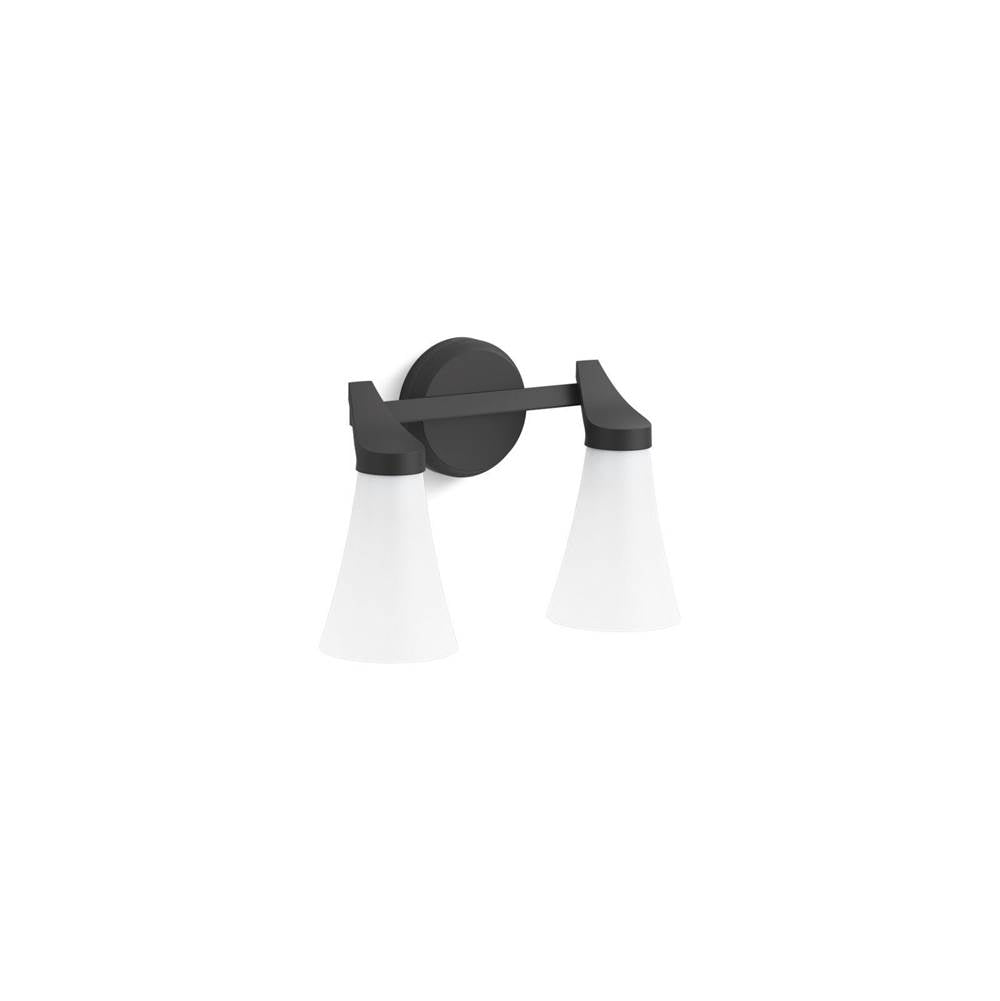 Kohler K-26847-SC02-BLL Matte Black Simplice 2-light Sconce Image 2