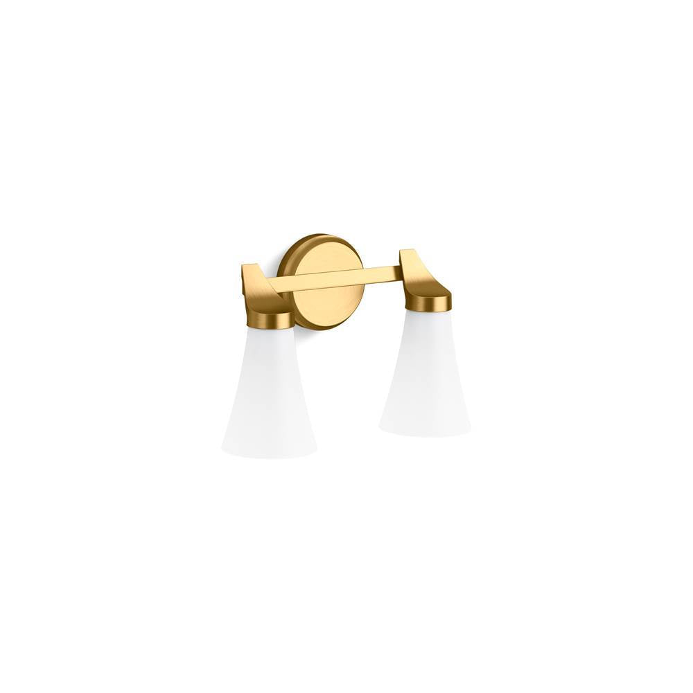 Kohler K-26847-SC02-2GL Brushed Modern Brass Simplice 2-light Sconce Image 3