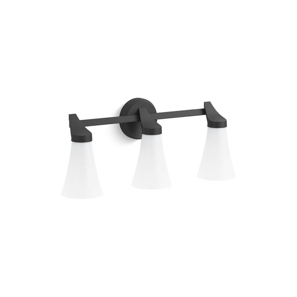 Kohler K-26848-SC03-BLL Matte Black Simplice 3-light Sconce Image 2