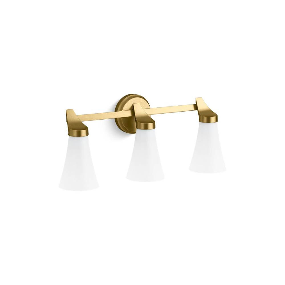 Kohler K-26848-SC03-2GL Brushed Modern Brass Simplice 3-light Sconce Image 2