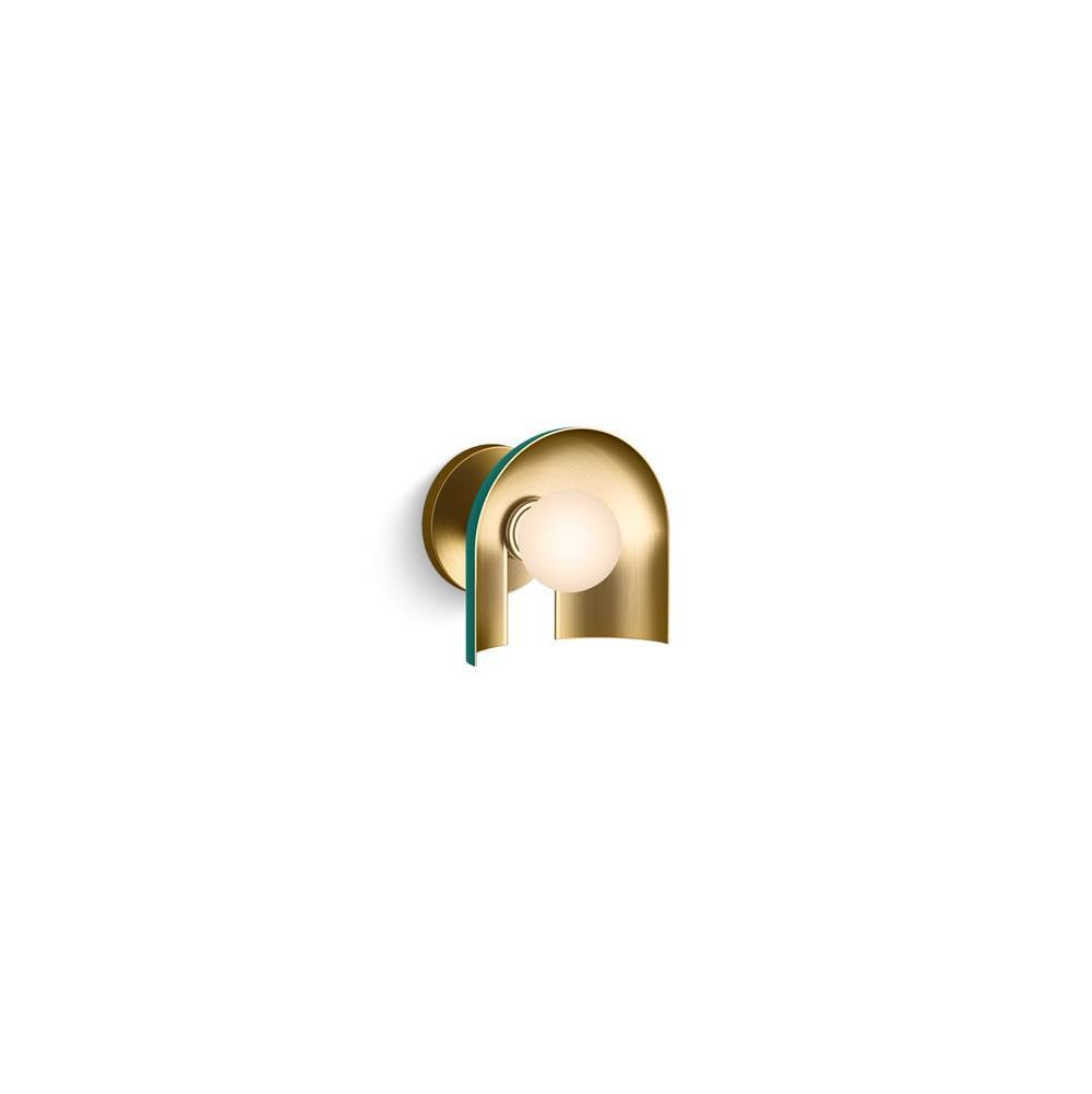 Kohler K-31782-SC01-6GL Jade w/Brushed Moderne Brass Accents Jabot One-light Sconce Image 6