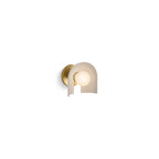 Kohler K-31782-SC01-SLG Biscuit Satin with Brushed Moderne Brass Jabot One-light Sconce Image 6