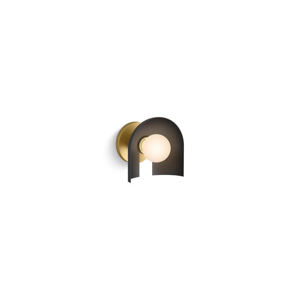 Kohler K-31782-SC01-BML Black with Brass Trim Jabot One-light Sconce Image 6
