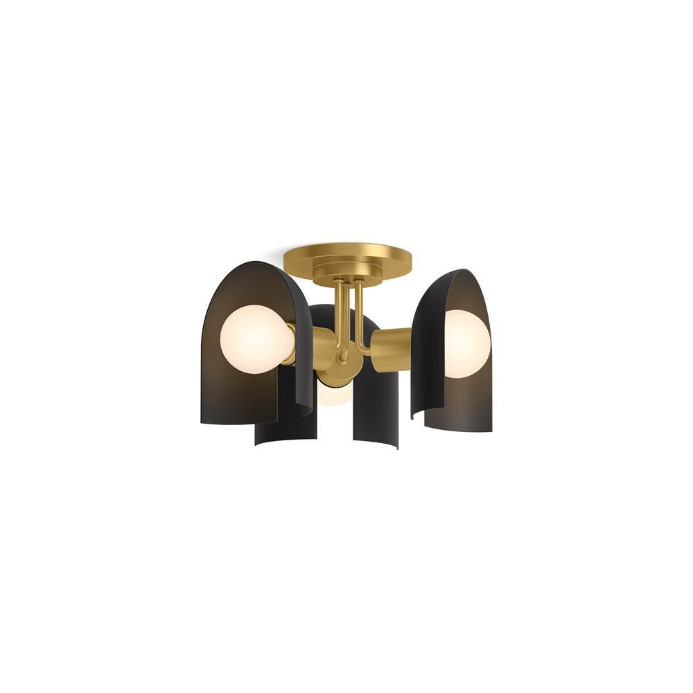 Kohler K-31786-FM03-BML Black with Brass Trim Jabot 3-13/16'' Flush-mount Image 2