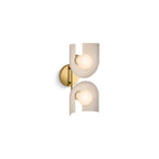 Kohler K-31783-SC02-SLG Biscuit Satin with Brushed Moderne Brass Jabot Two-light Sconce Image 5