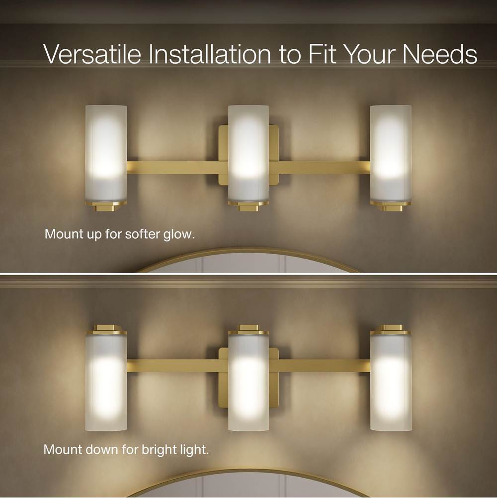 Kohler K-35115-SC03-2GL Brushed Moderne Brass Parallel Three-light Sconce Image 3