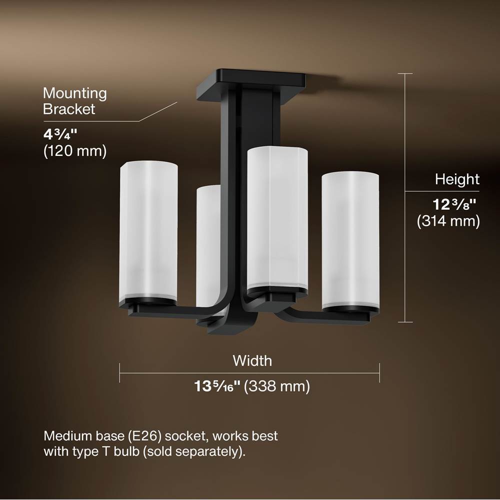 Kohler K-35116-FM04-BLL Matte Black Parallel 13-5/16'' Flush-mount Image 5