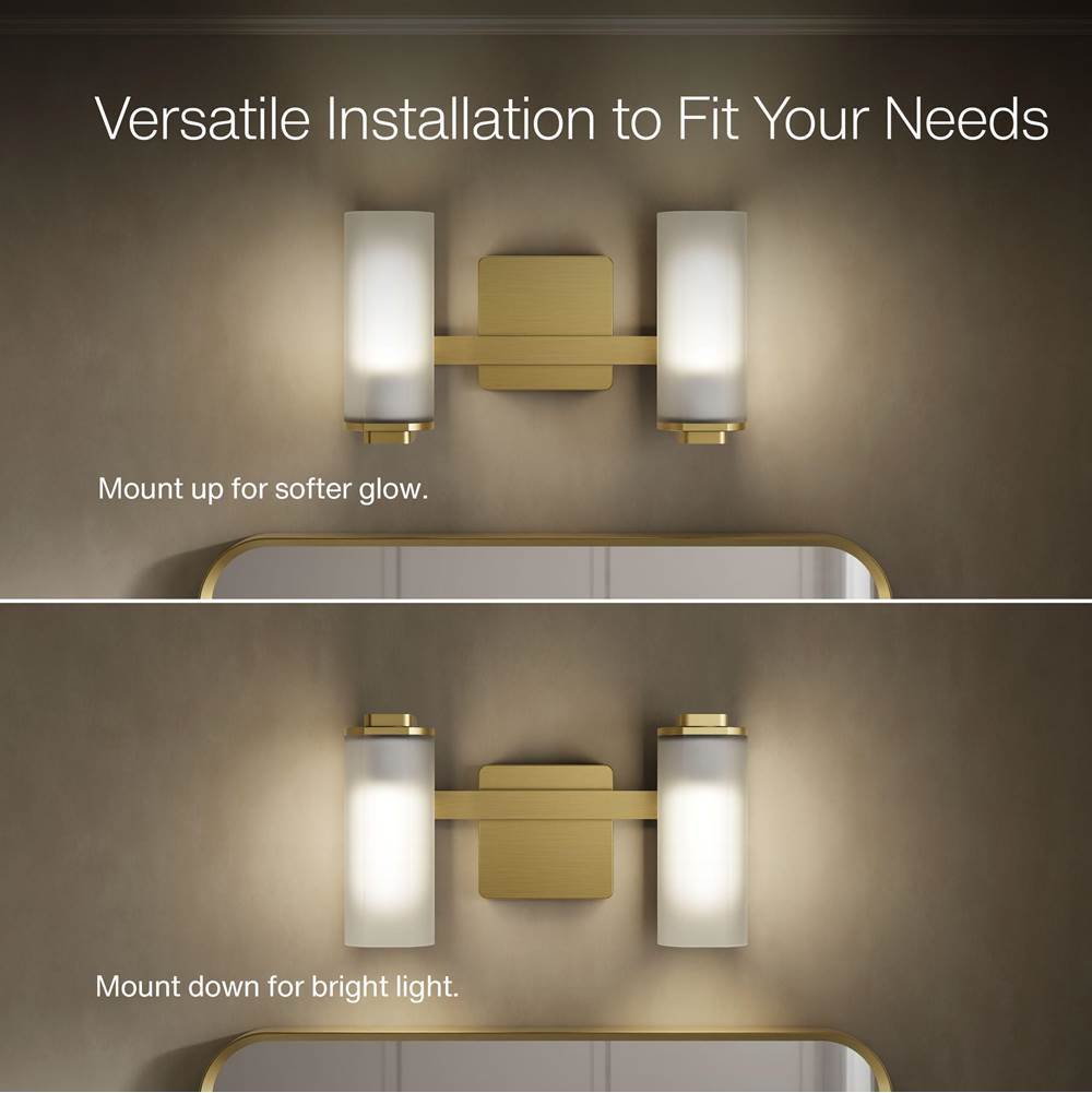 Kohler K-35114-SC02-2GL Brushed Moderne Brass Parallel Two-light Sconce Image 3