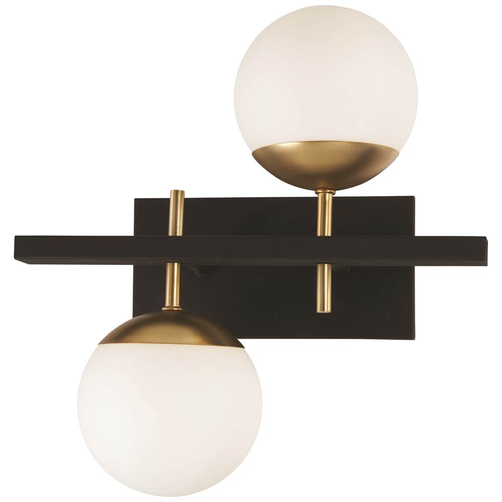 George Kovacs P1351-618 Weathered Black, Autumn Gold 2 Light Wall Mount Image 1