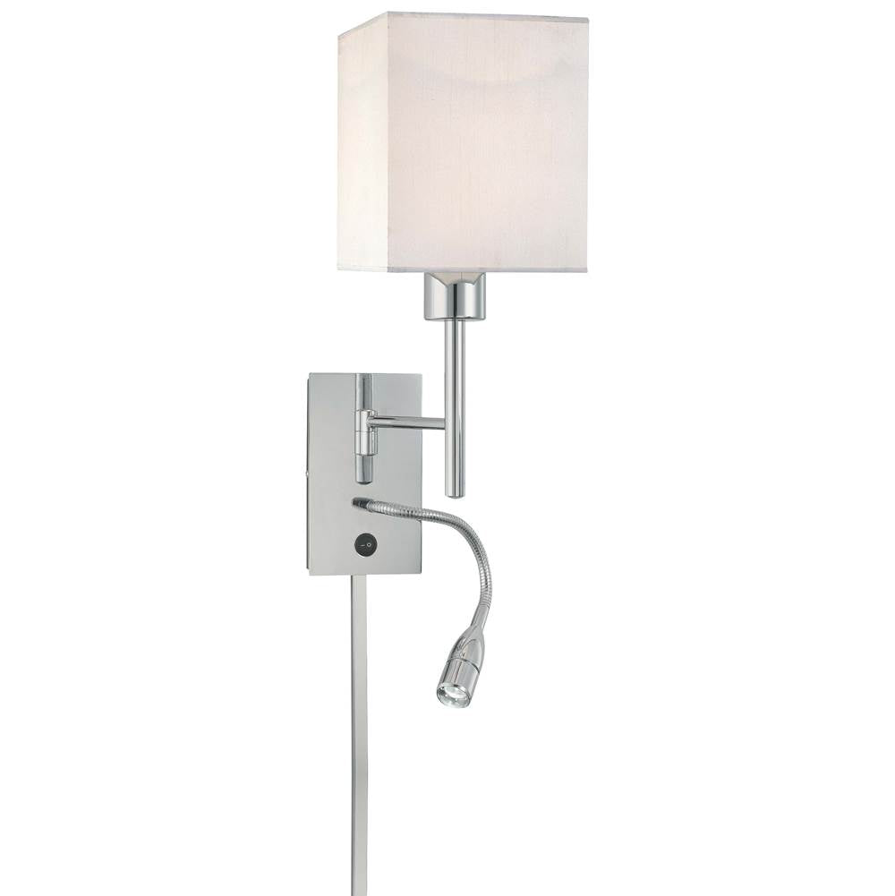 George Kovacs George S Reading Room 1 Light Swing Arm Wall Lamp W/ Led Reading Lamp