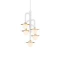 George Kovacs Tubular  Matte White And Honey Gold With Etched Opal Glass