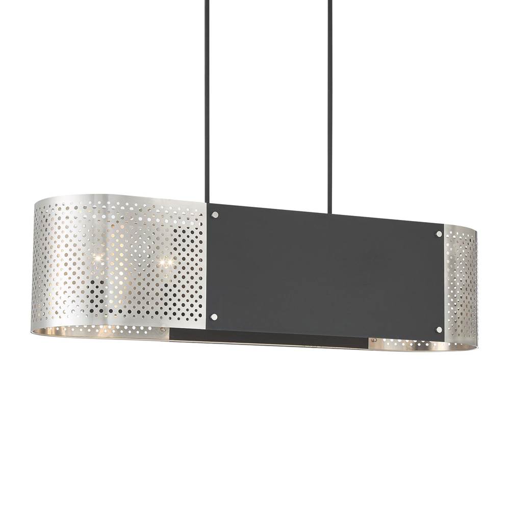 George Kovacs Noho By Robin Baron Noho By Robin Baron 6-light Brushed Nickel And Sand Coal Island Light