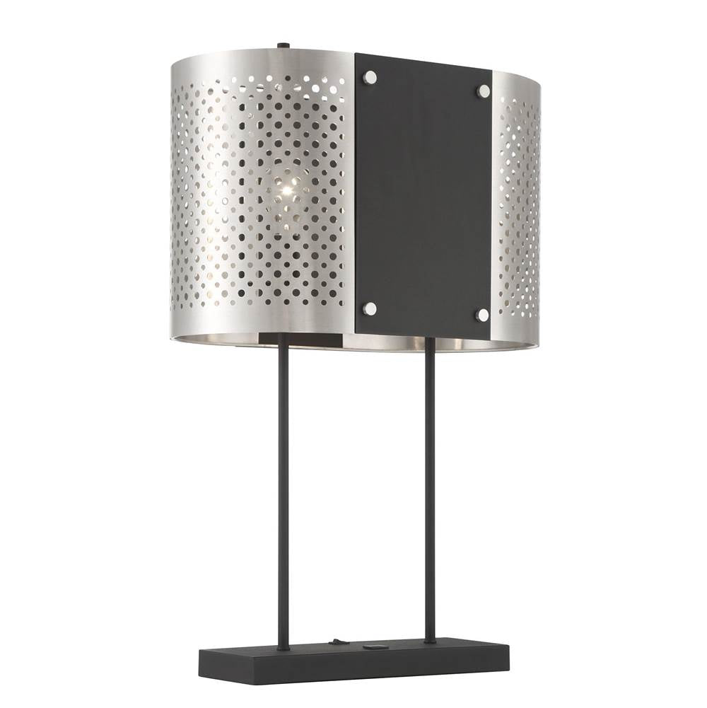 George Kovacs Noho By Robin Baron Noho By Robin Baron 2-light Brushed Nickel And Sand Coal Table Lamp