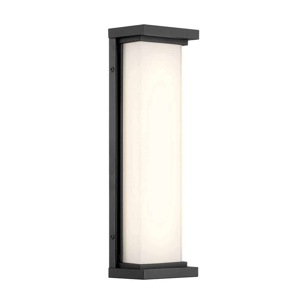 George Kovacs Caption 16'' Sand Coal Led Outdoor Wall Mount With Frosted Aquarium Glass