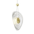 George Kovacs Topknot 1-light Coal And Brushed Gold Led Pan Pendant With Clear Pressed Glass Shade