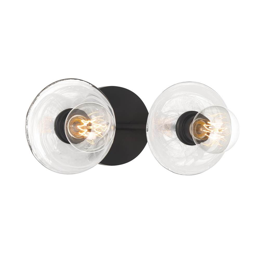 George Kovacs Vapors 2-light Coal And Marble Swirl Glass Bath Vanity