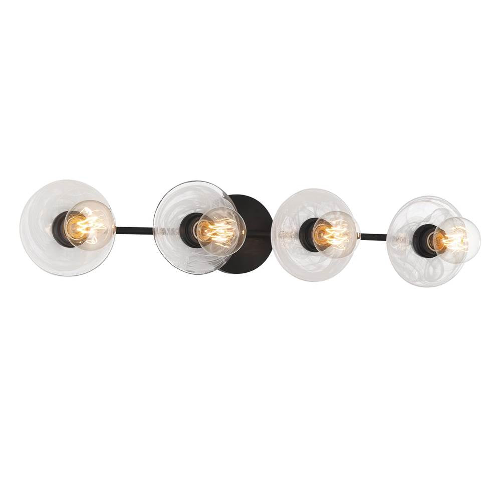 George Kovacs Vapors 4-light Coal And Marble Swirl Glass Bath Vanity