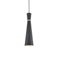 Kuzco Vanderbilt 6-in Black With Gold Detail 1 Light Pendant