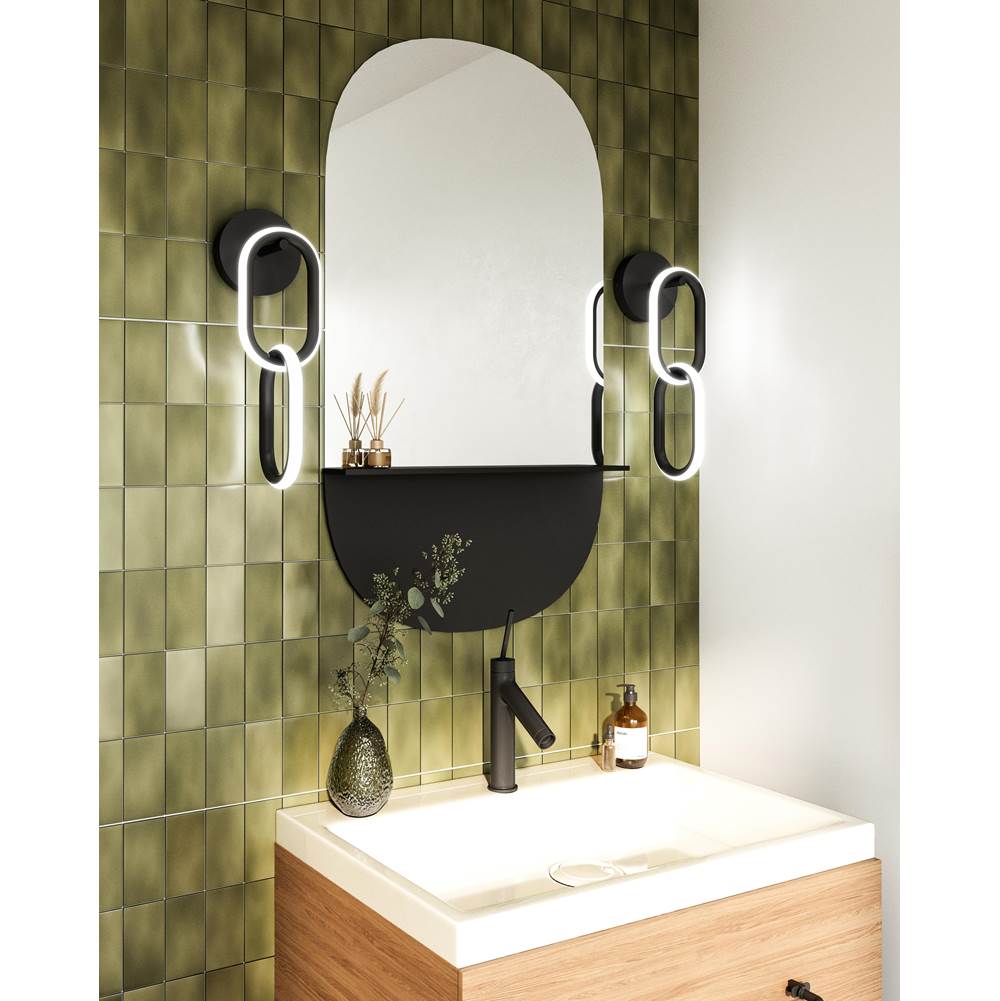 Kuzco Airen 17-in Black Led Wall Sconce